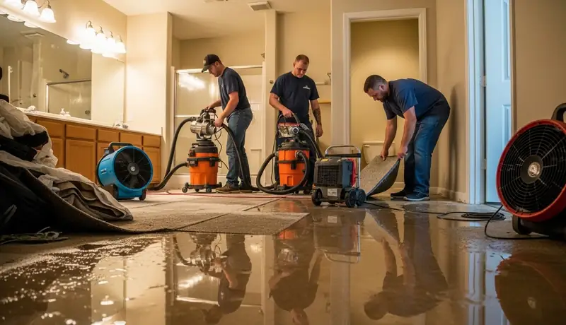 Bathroom Flood Damage Cleanup Project in Santa Cruz, CA in Santa Cruz, CA